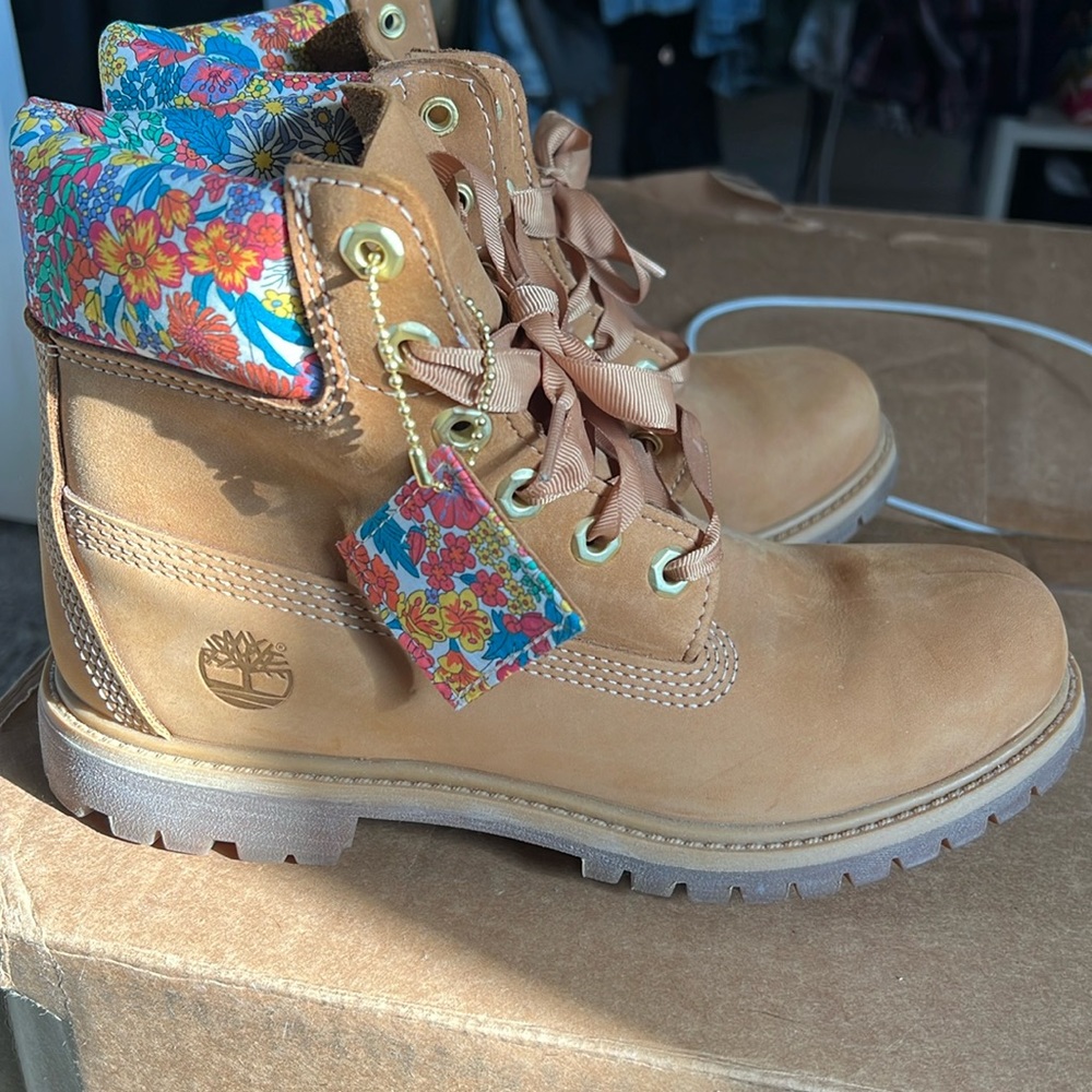 Floral Timberland boots
